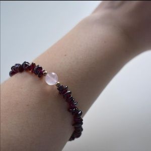 Purple stone pebble bracelet